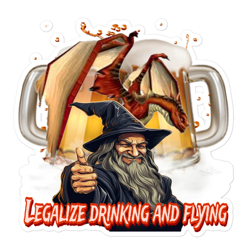 Legalize Drinking and Flying sticker. - Image 3