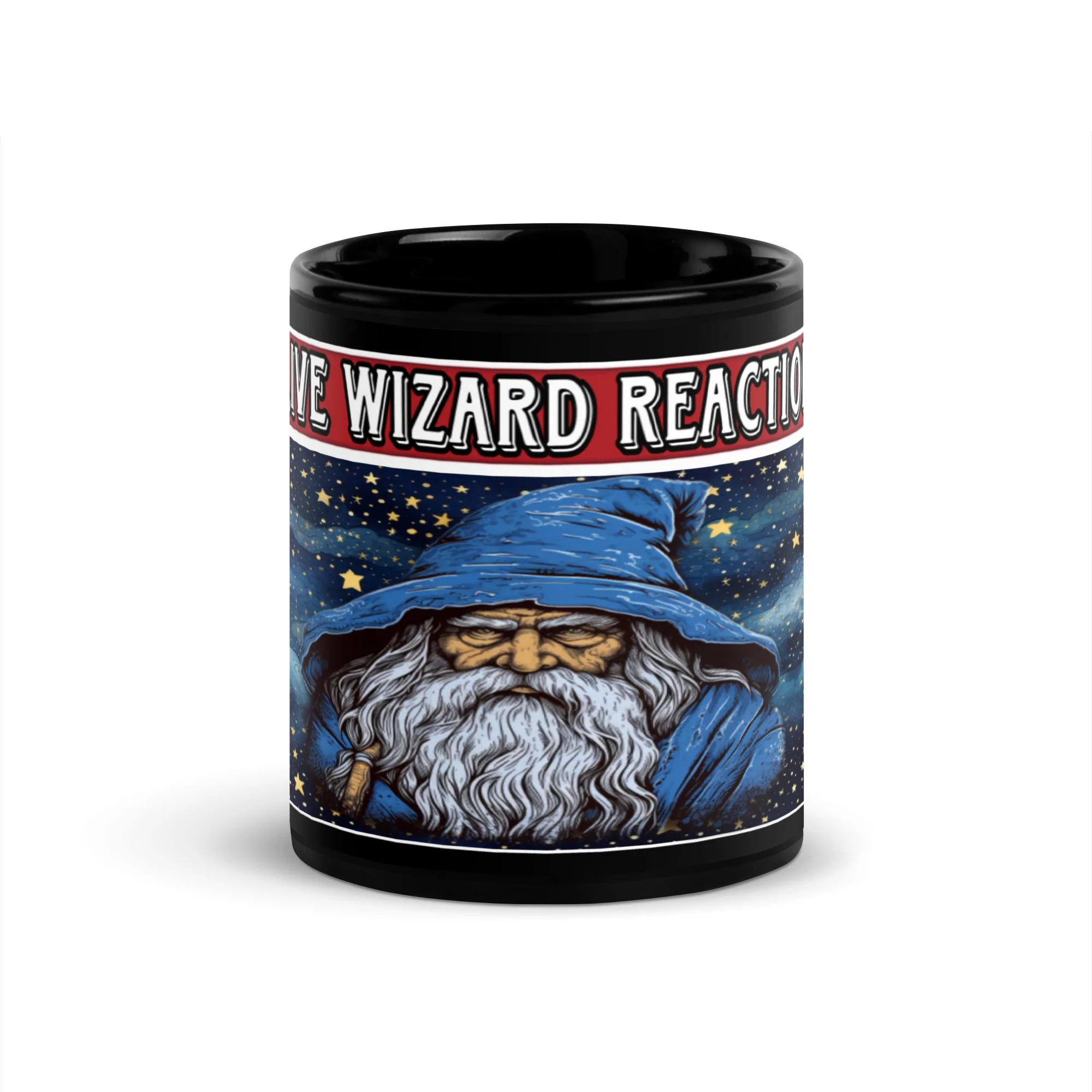 Live Wizard Reaction Black Mug - Image 3